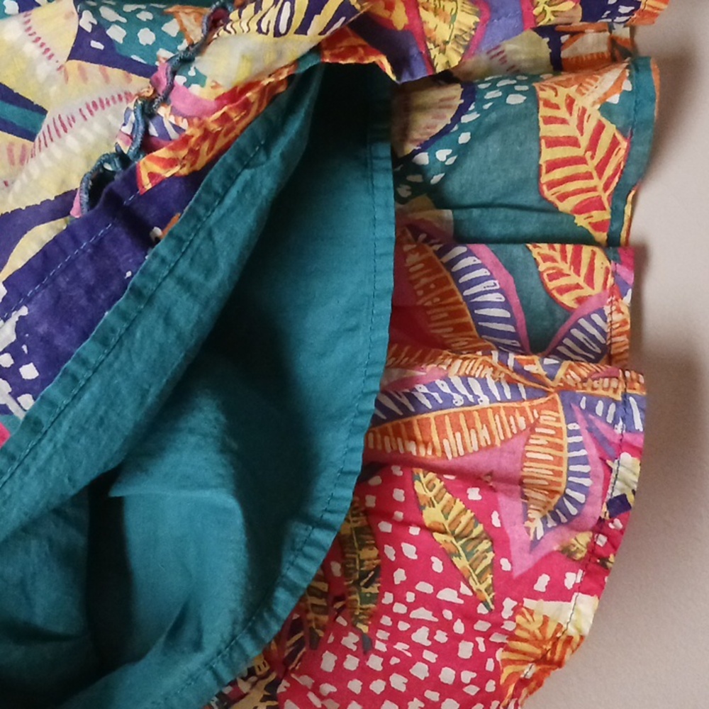 Cynthia Rowley Colorful Leaf Print Cotton Mini Skirt Size M - Picture 6 of 12